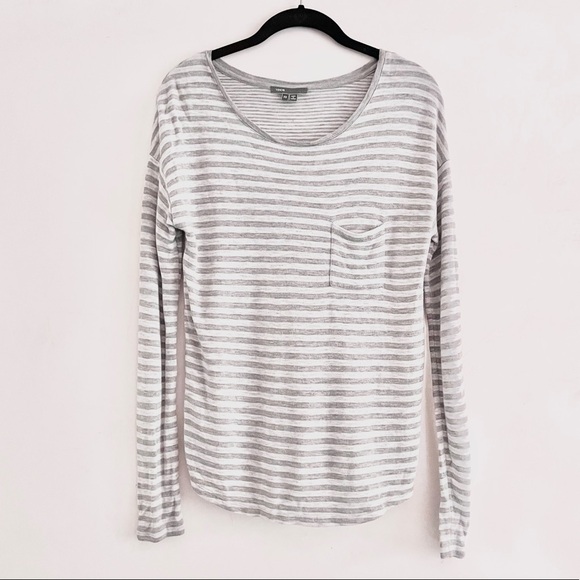 Vince Slub Tee XS Long Sleeve Gray Lounge Soft Luxury - Picture 1 of 7